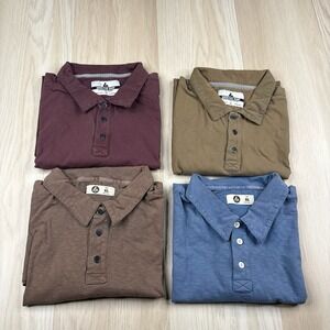 American Giant Cotton Short Sleeve Polo Shirt Men's Sz XL Made in USA Lot Of 4